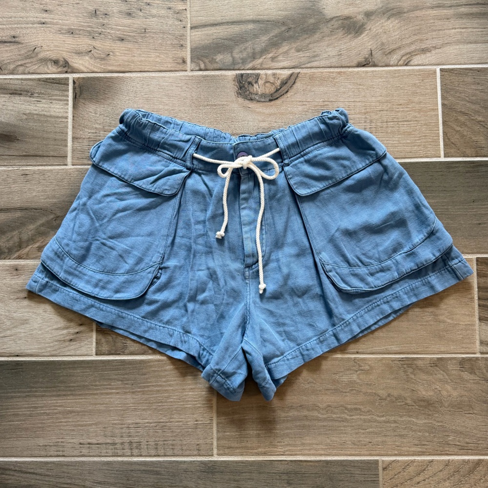 Free People Off-Shore Utility Shorts Mediterranean Blue tagged Medium